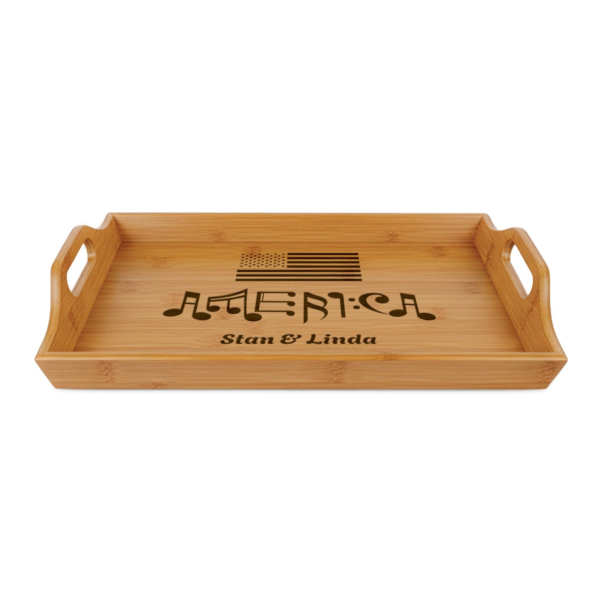 "Stars & Notes" Laser-Engraved Bamboo Serving Tray