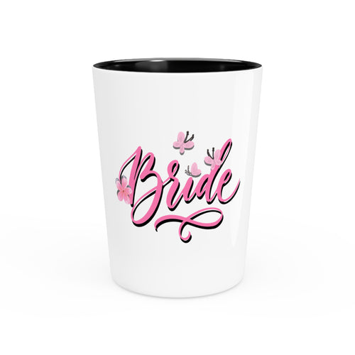 "Bride" Floral Blossom Ceramic Shot Glass - Bachelorette Party Keepsake