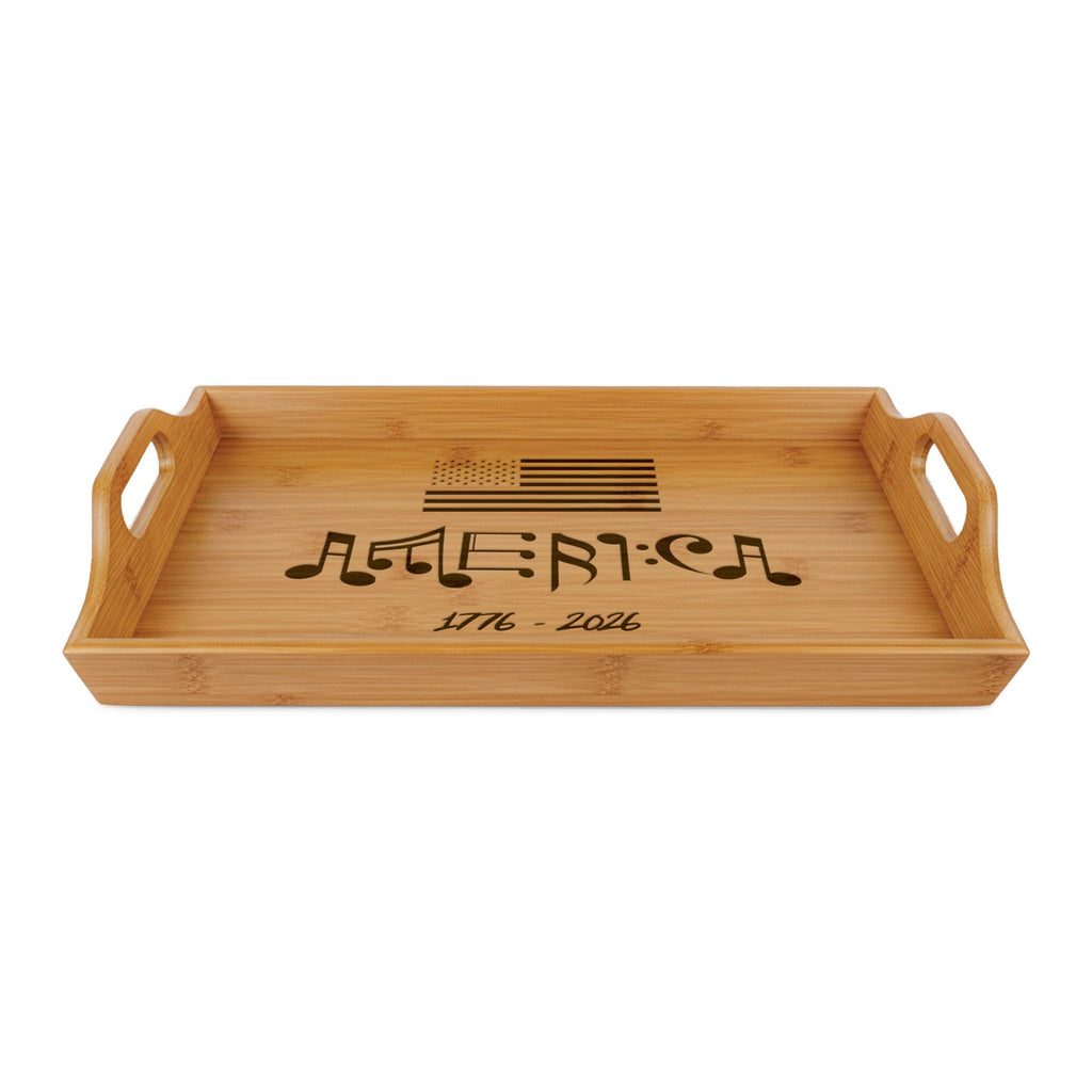"Stars & Notes" Laser-Engraved Bamboo Serving Tray