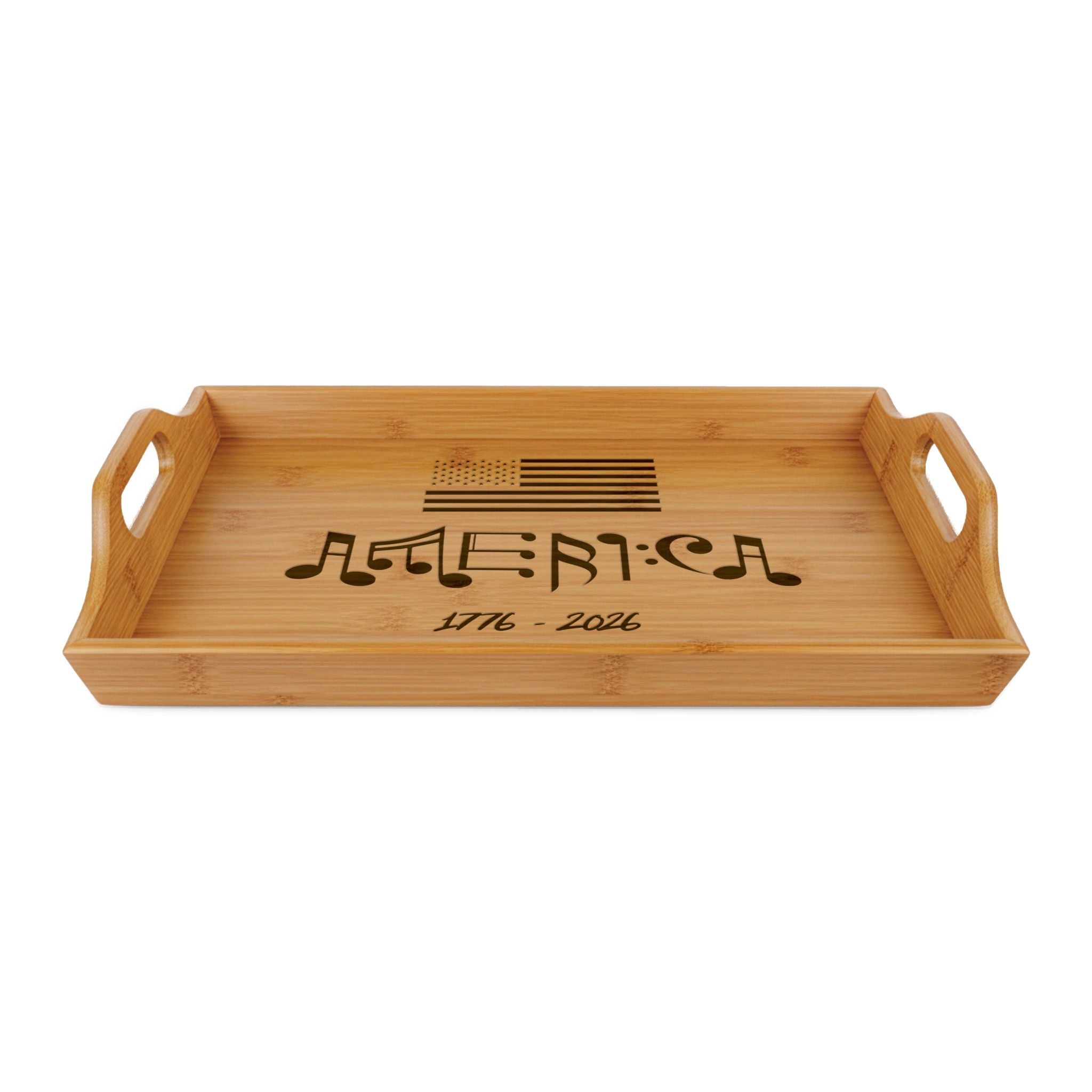 "Stars & Notes" Laser-Engraved Bamboo Serving Tray