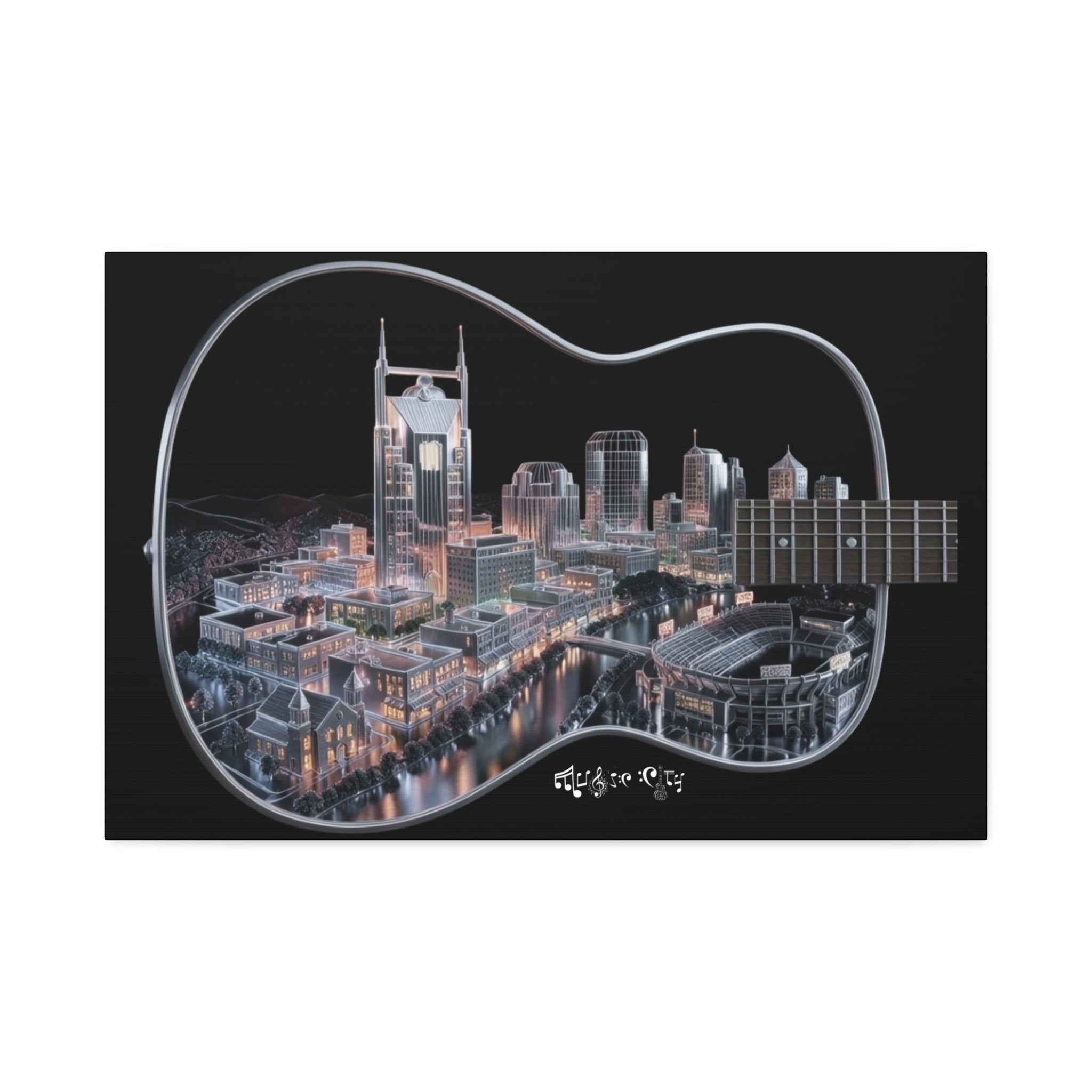 Music Cityscape Acoustic Wall Art