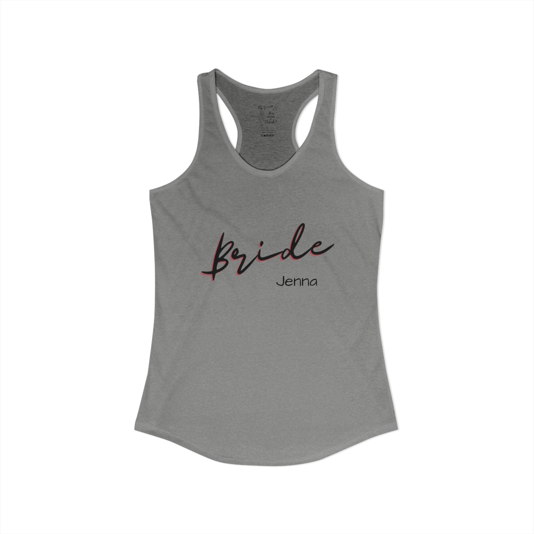 "Music City Bride Tribe" Script Racerback Tank Top - "Bride"