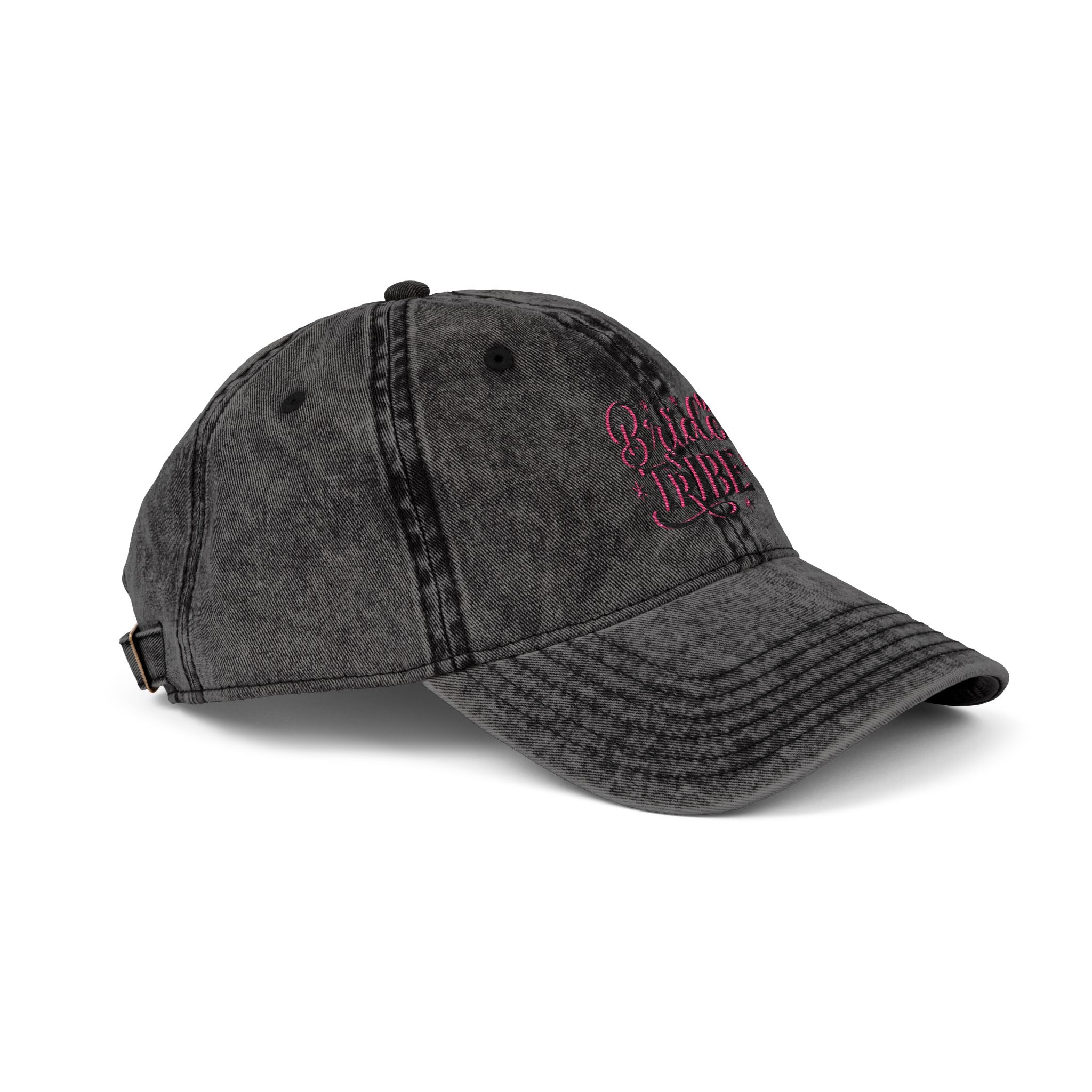 Embroidered "Bride Tribe" Vintage Cap — Washed Grey Baseball Hat