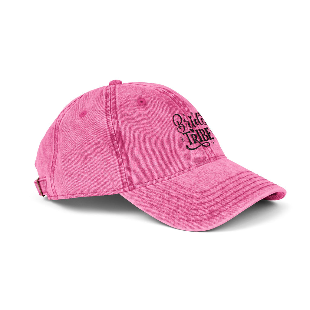 Embroidered "Bride Tribe" Vintage Cap — Washed Grey Baseball Hat