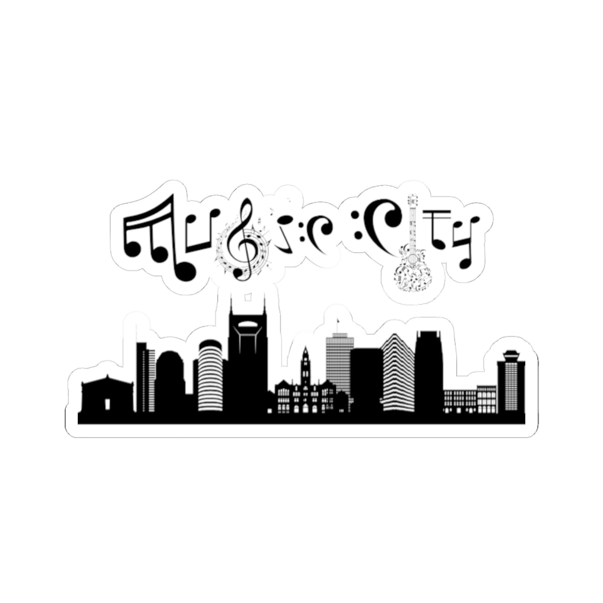 "Music City© Skyline” Kiss-Cut Sticker