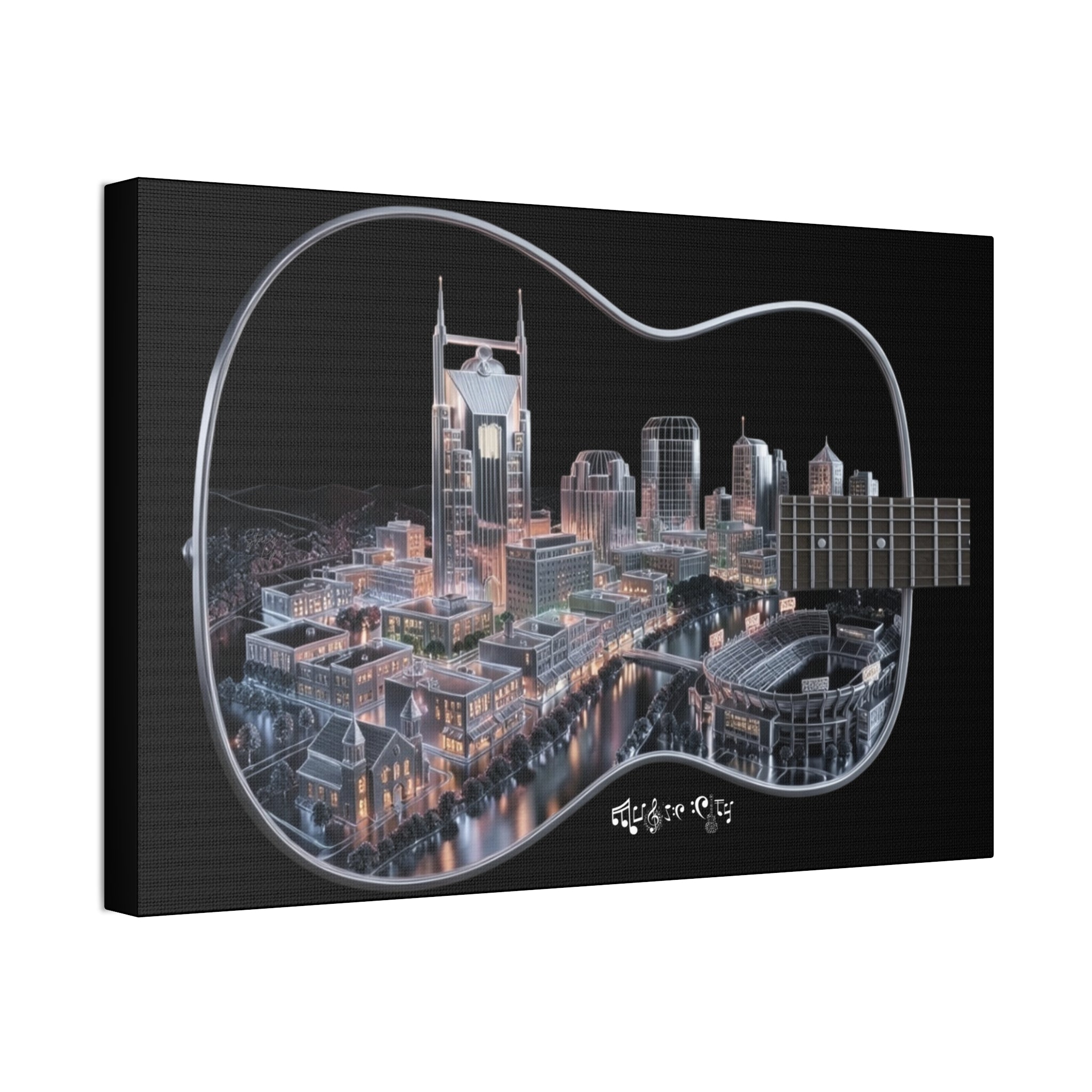 Music Cityscape Acoustic Wall Art