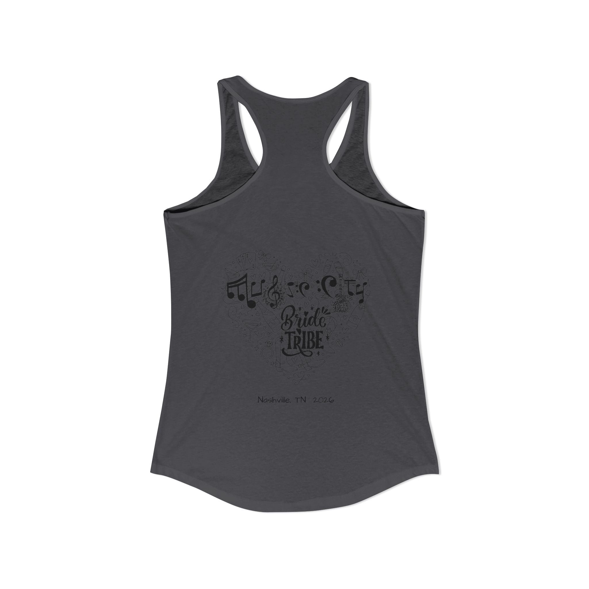 "Music City Bride Tribe" Script Racerback Tank Top "Maid of Honor" Bachelorette Weekend Attire