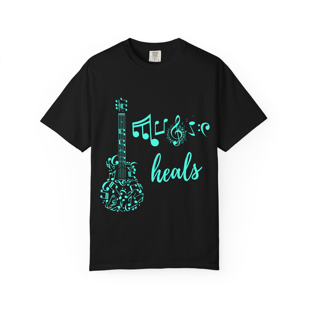 "Music Heals" Graphic Tee - Turquoise