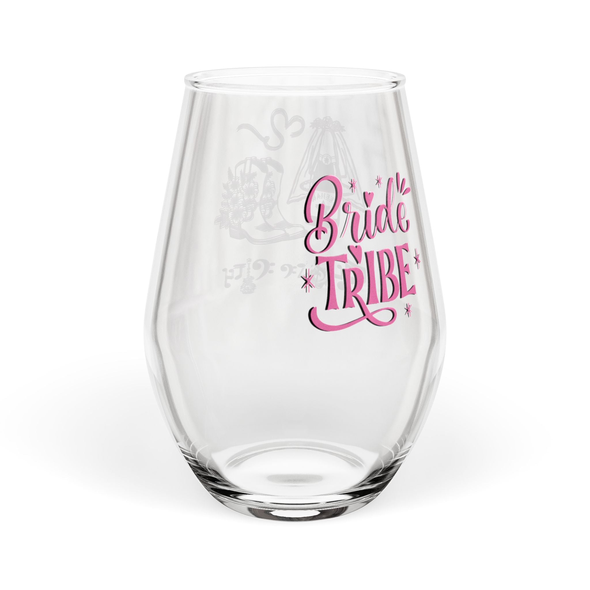 "Music City© Bride Tribe: Timeless Traditions" Stemless Wine Glass – Bachelorette Party Glass