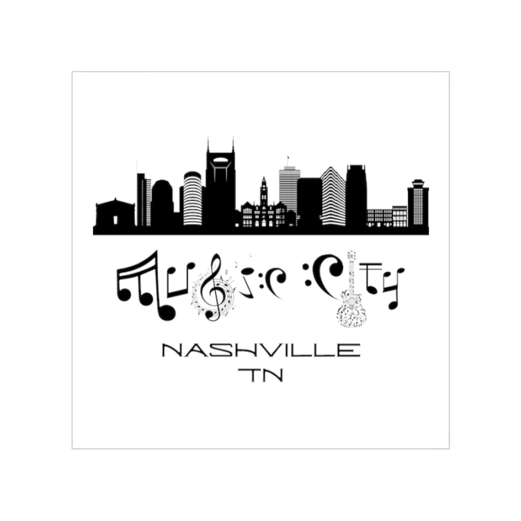 "Music City© Skyline" Transparent Sticker