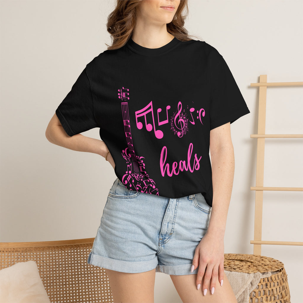"Music Heals" Graphic Tee - Pink