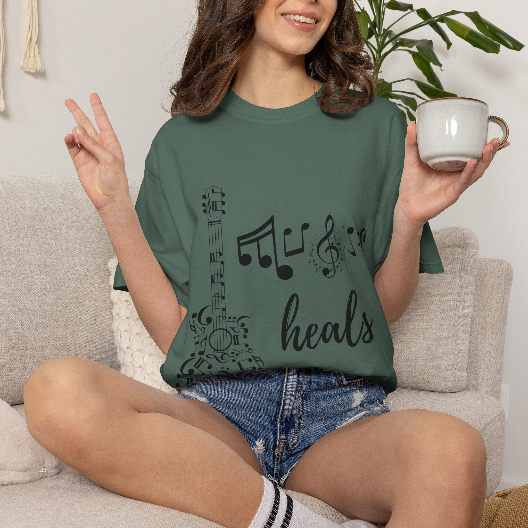 "Music Heals" Graphic Tee - Black