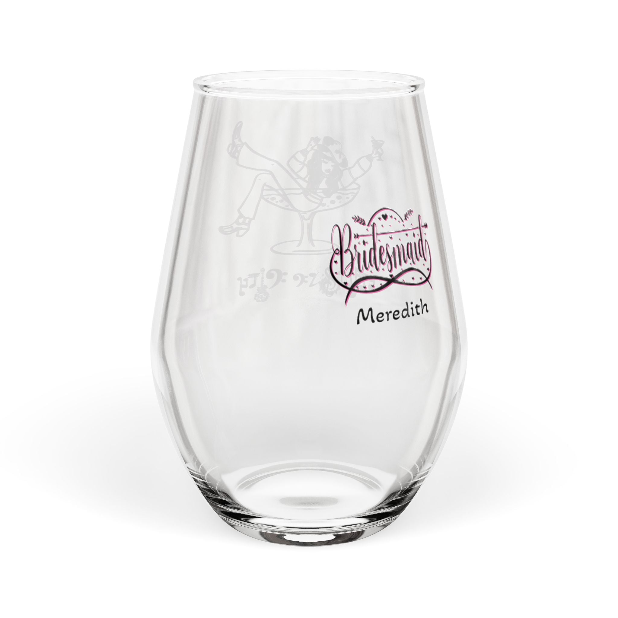 "Music City© Bride Tribe: Bottoms Up Bridesmaid!" Stemless Wine Glass – Bachelorette Party Glass