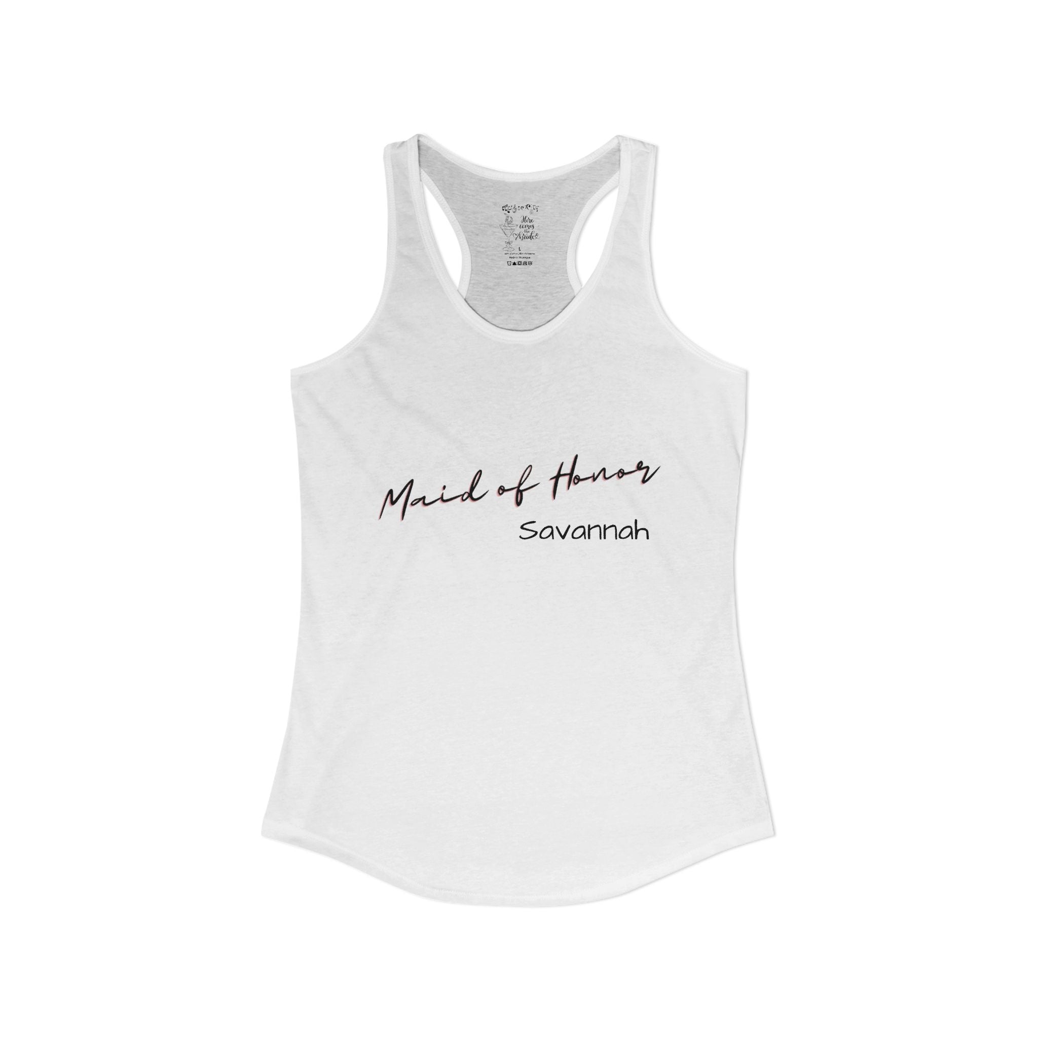 "Music City Bride Tribe" Script Racerback Tank Top "Maid of Honor" Bachelorette Weekend Attire