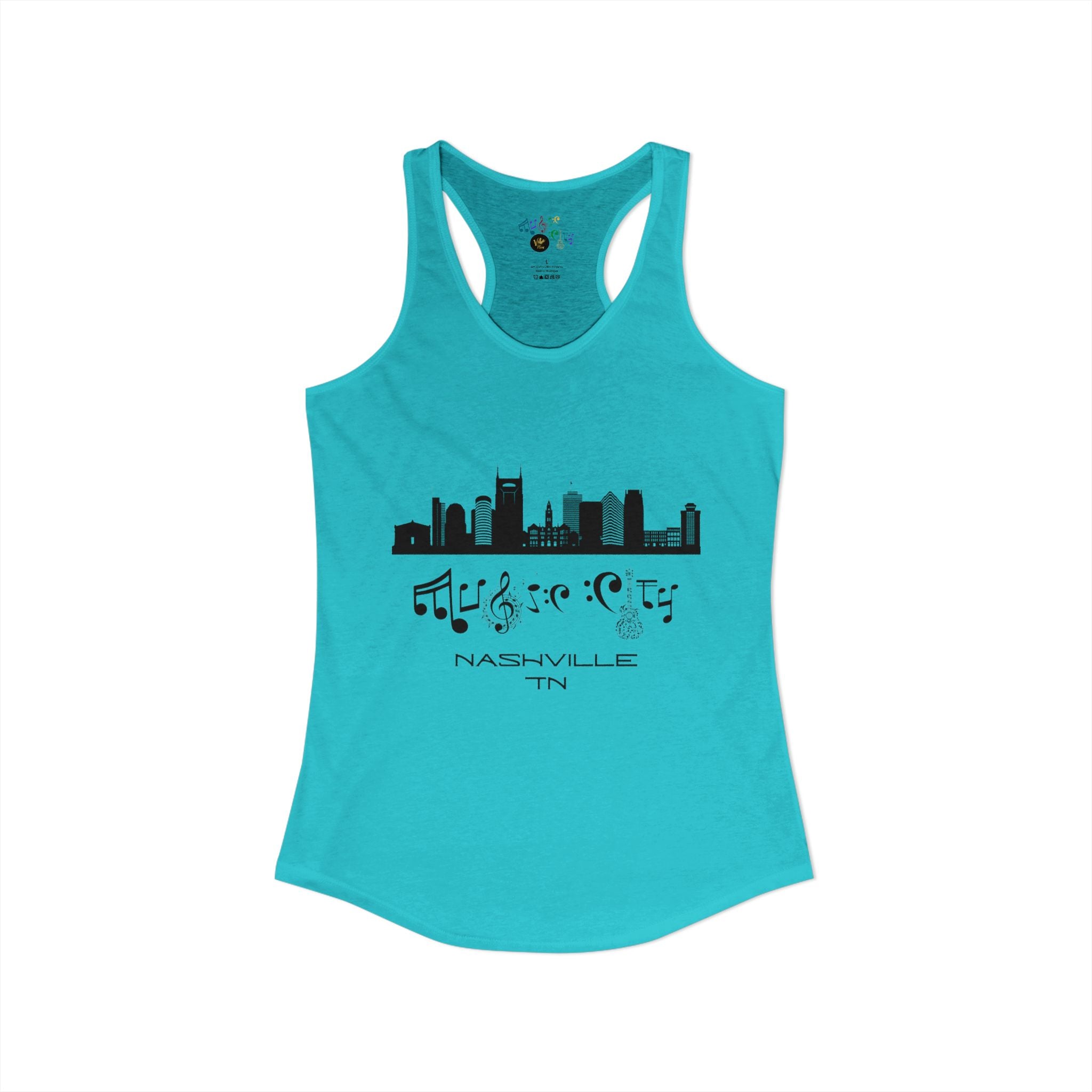 "Music Cityscape" Nashville Skyline Racerback Tank Top