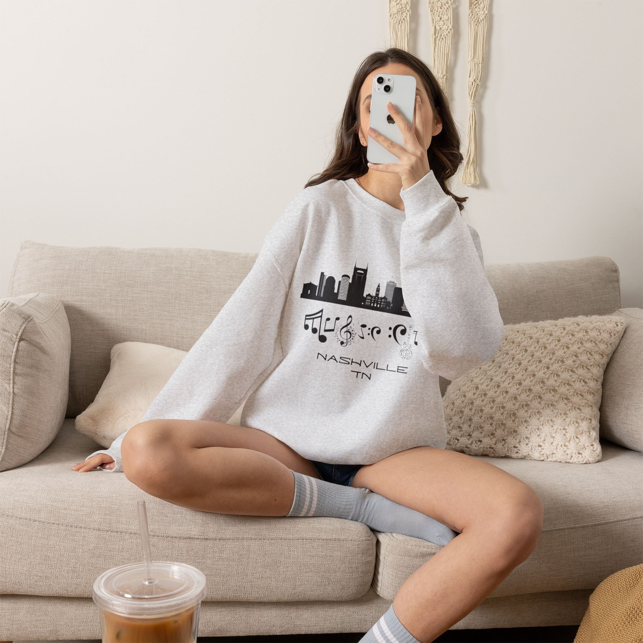 "Music City© Skyline" Embroidered Sweatshirt