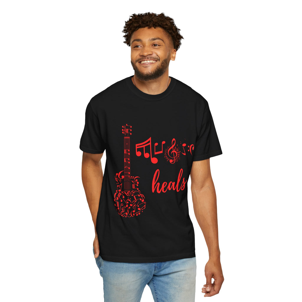 "Music Heals" Graphic Tee - Red