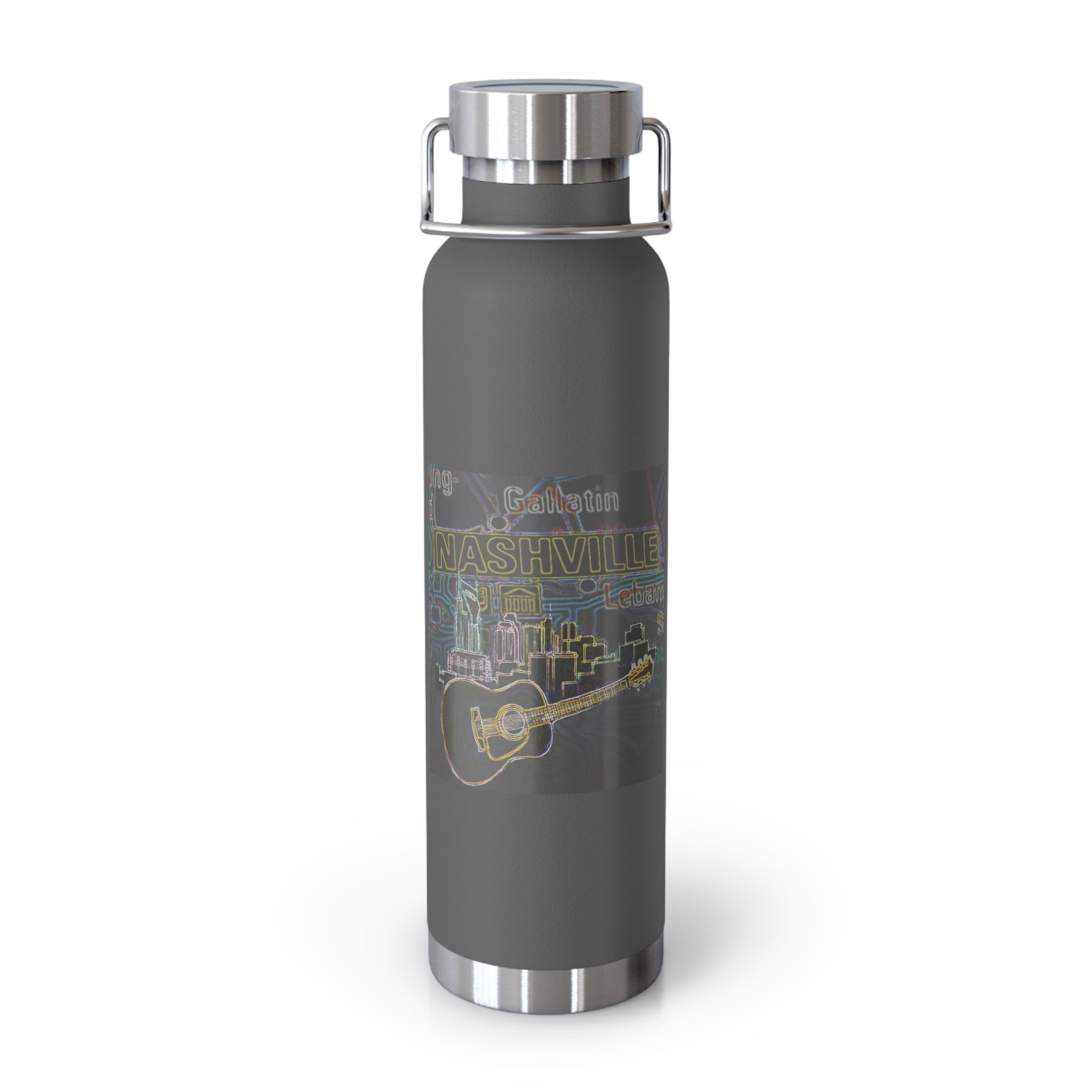 Music City Artistic Skyline Map Vacuum-Insulated Bottle
