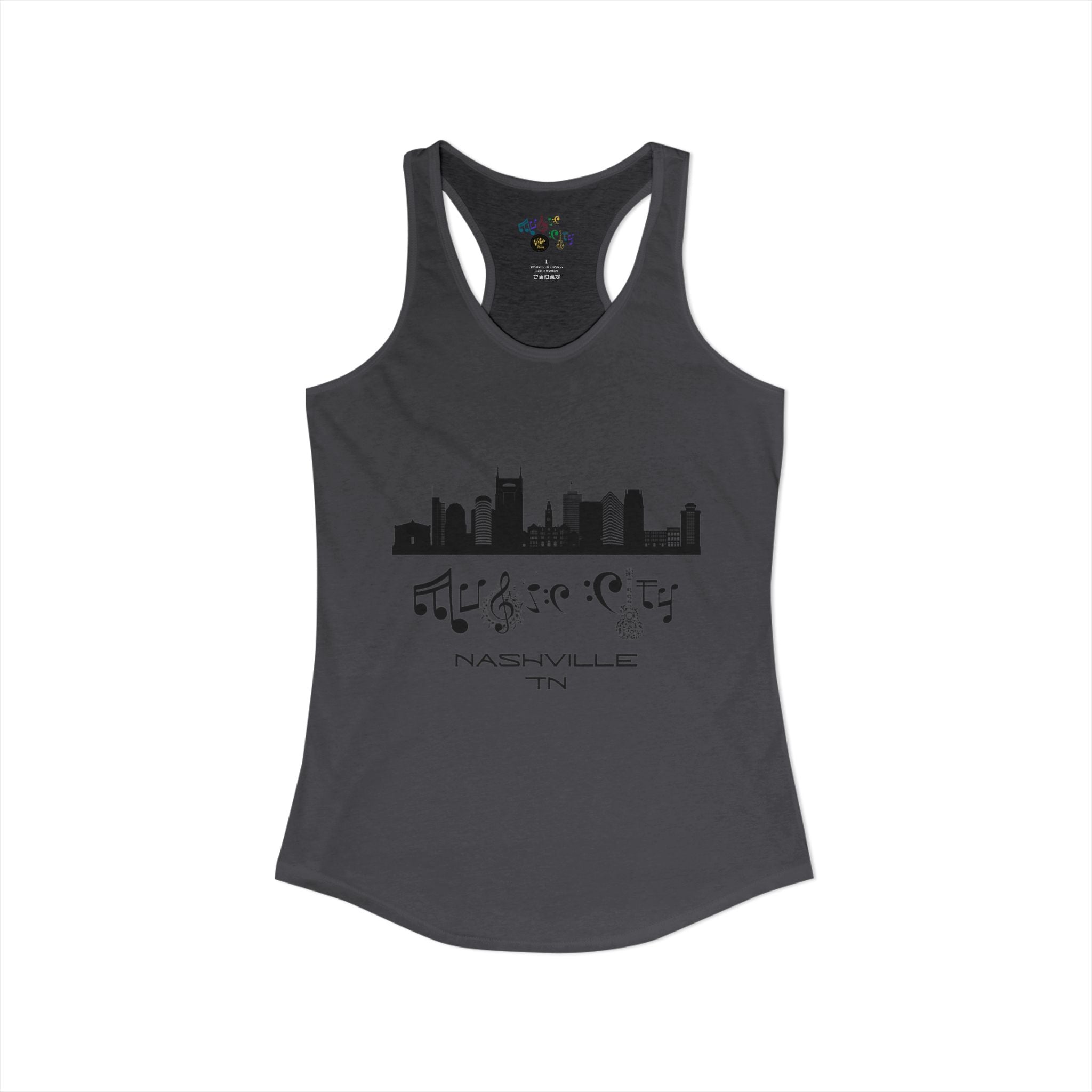 "Music Cityscape" Nashville Skyline Racerback Tank Top