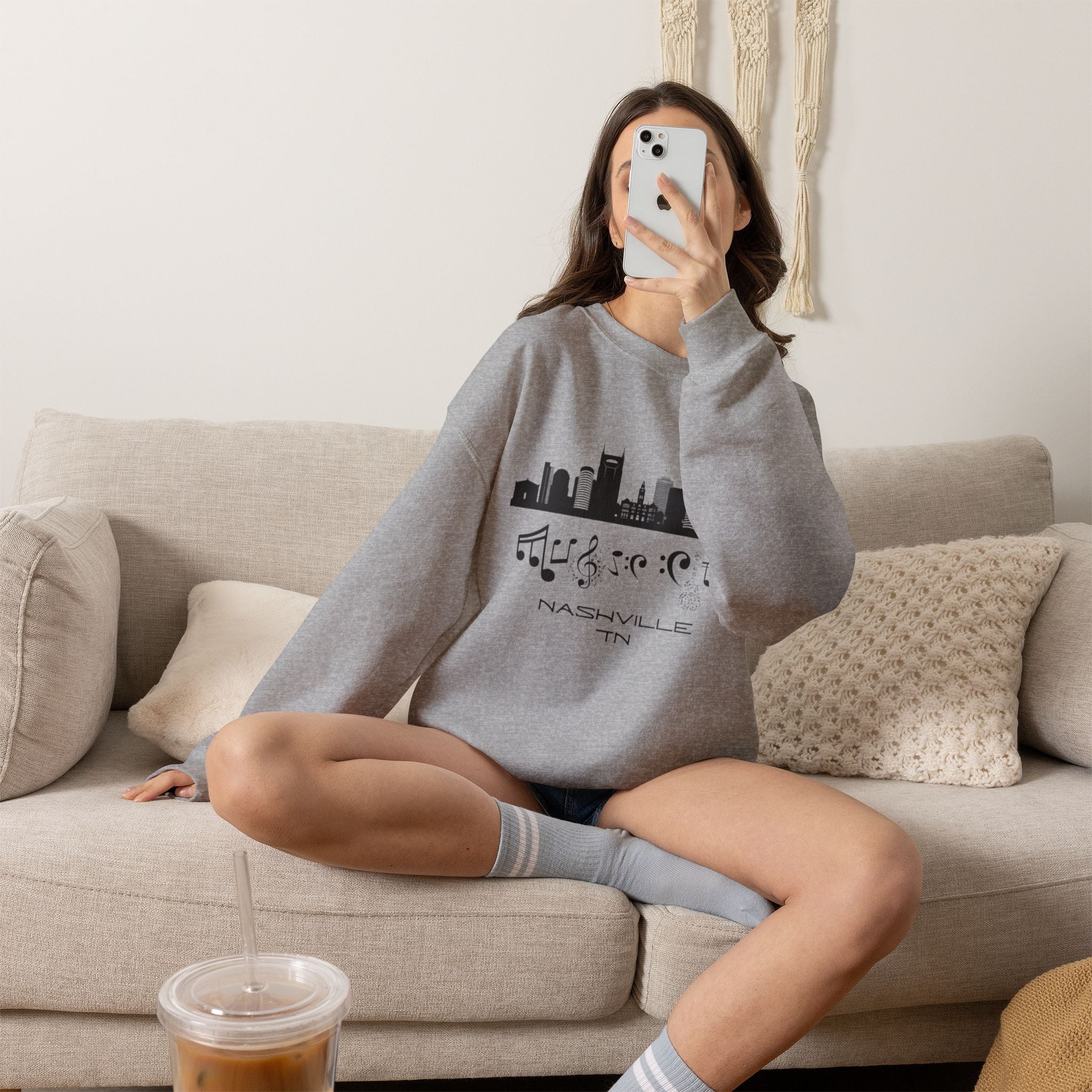 "Music City© Skyline" Embroidered Sweatshirt