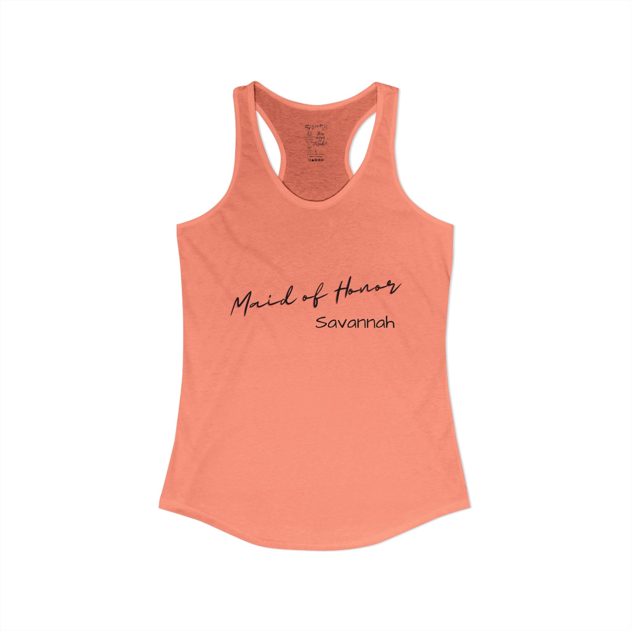 "Music City Bride Tribe" Script Racerback Tank Top "Maid of Honor" Bachelorette Weekend Attire