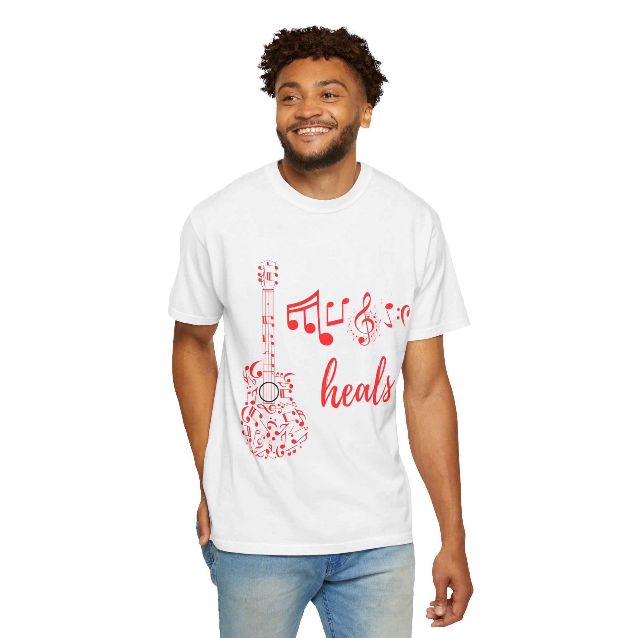 "Music Heals" Graphic Tee - Red