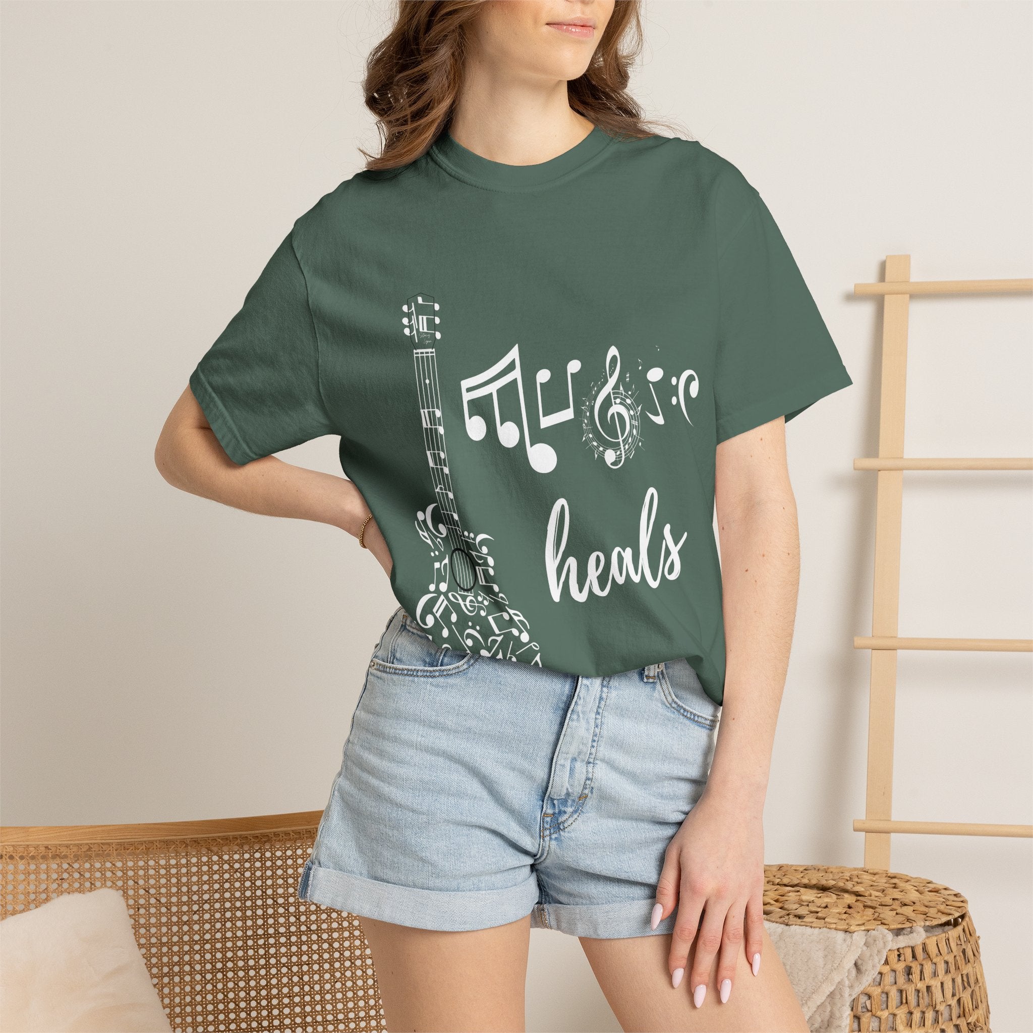 "Music Heals" Graphic Tee - White