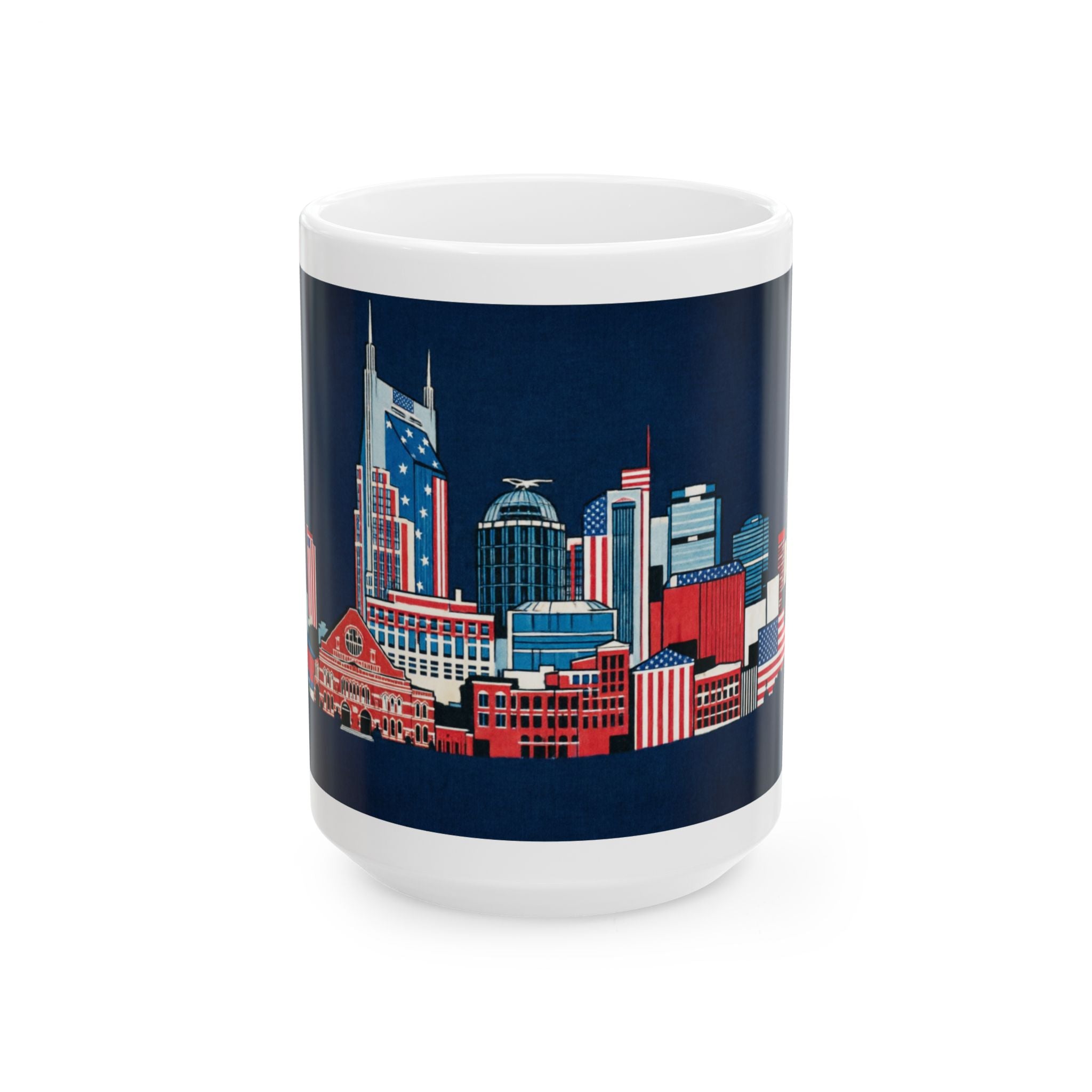 "Music City Patriotic Panorama" Ceramic Coffee Mug