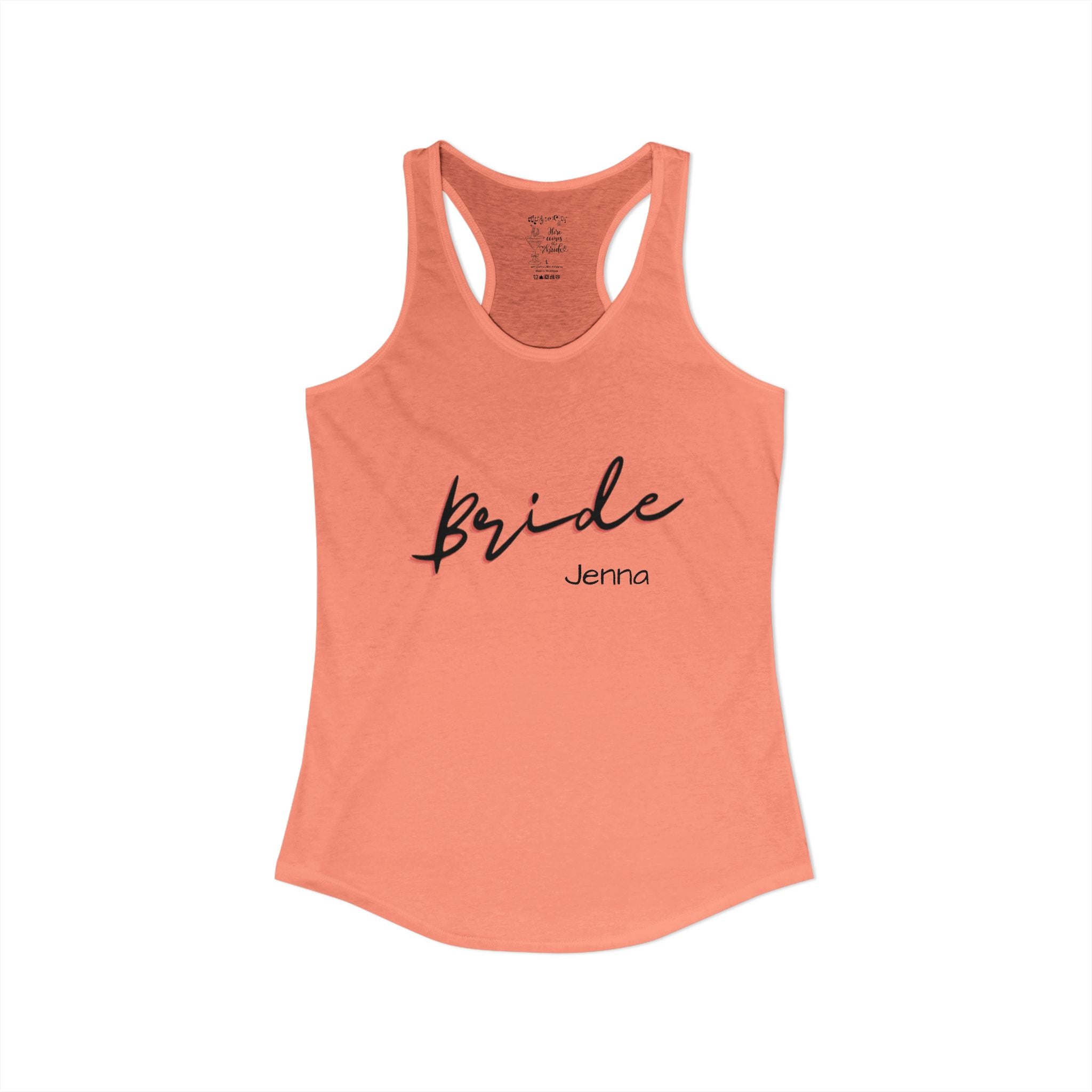 "Music City Bride Tribe" Script Racerback Tank Top - "Bride"