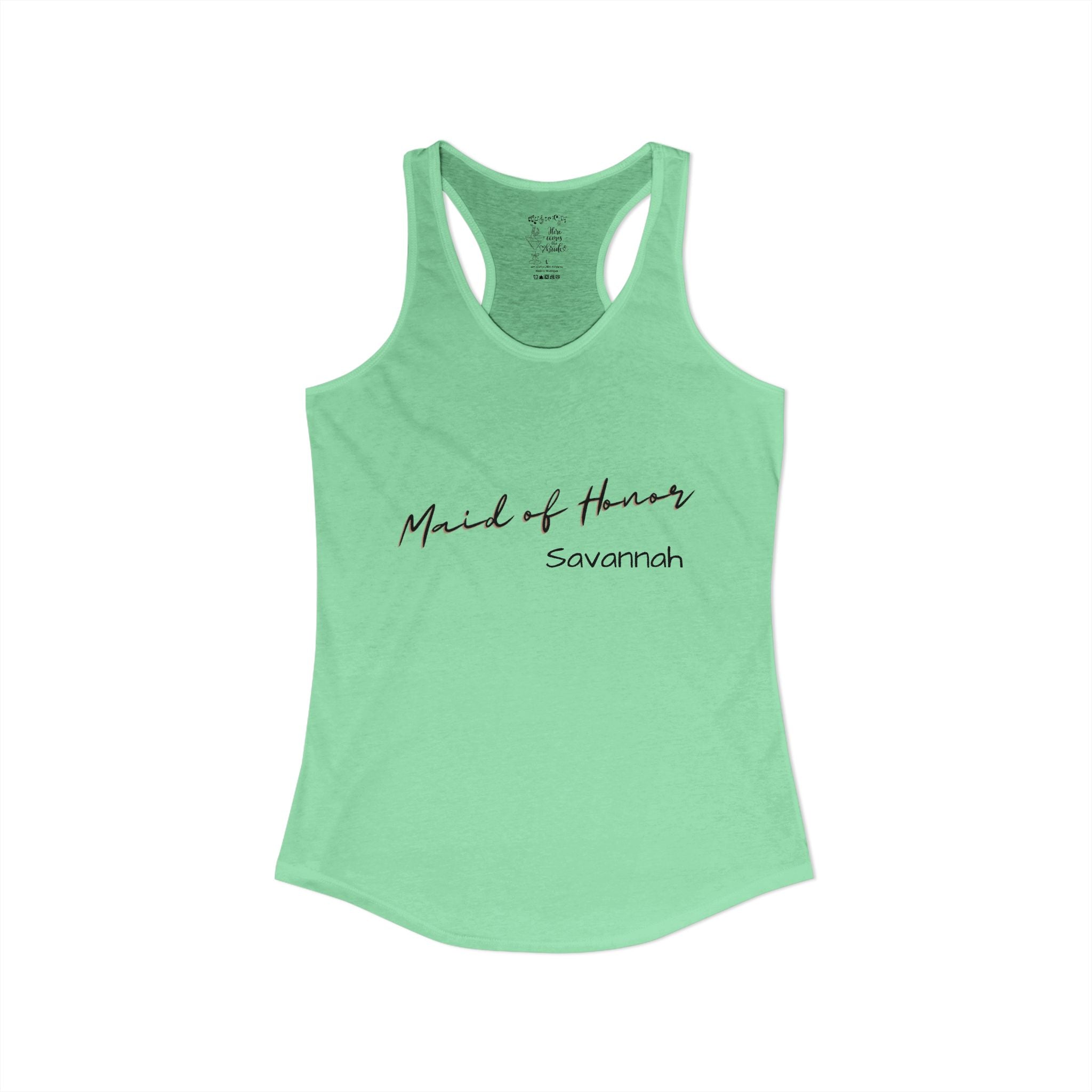 "Music City Bride Tribe" Script Racerback Tank Top "Maid of Honor" Bachelorette Weekend Attire