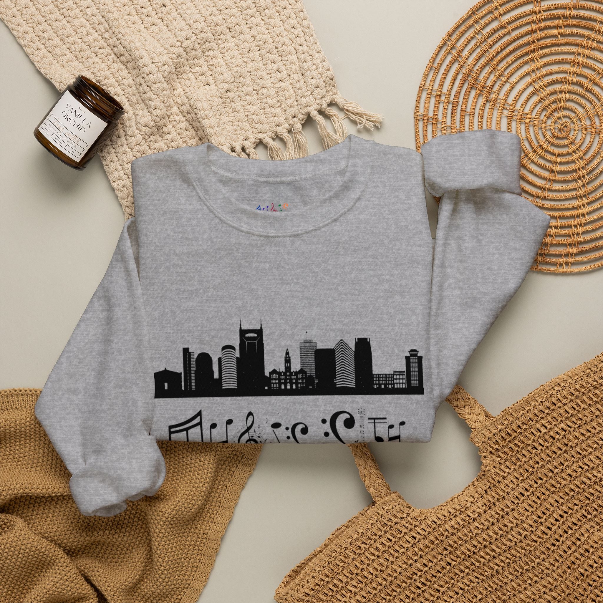 "Music City© Skyline" Embroidered Sweatshirt