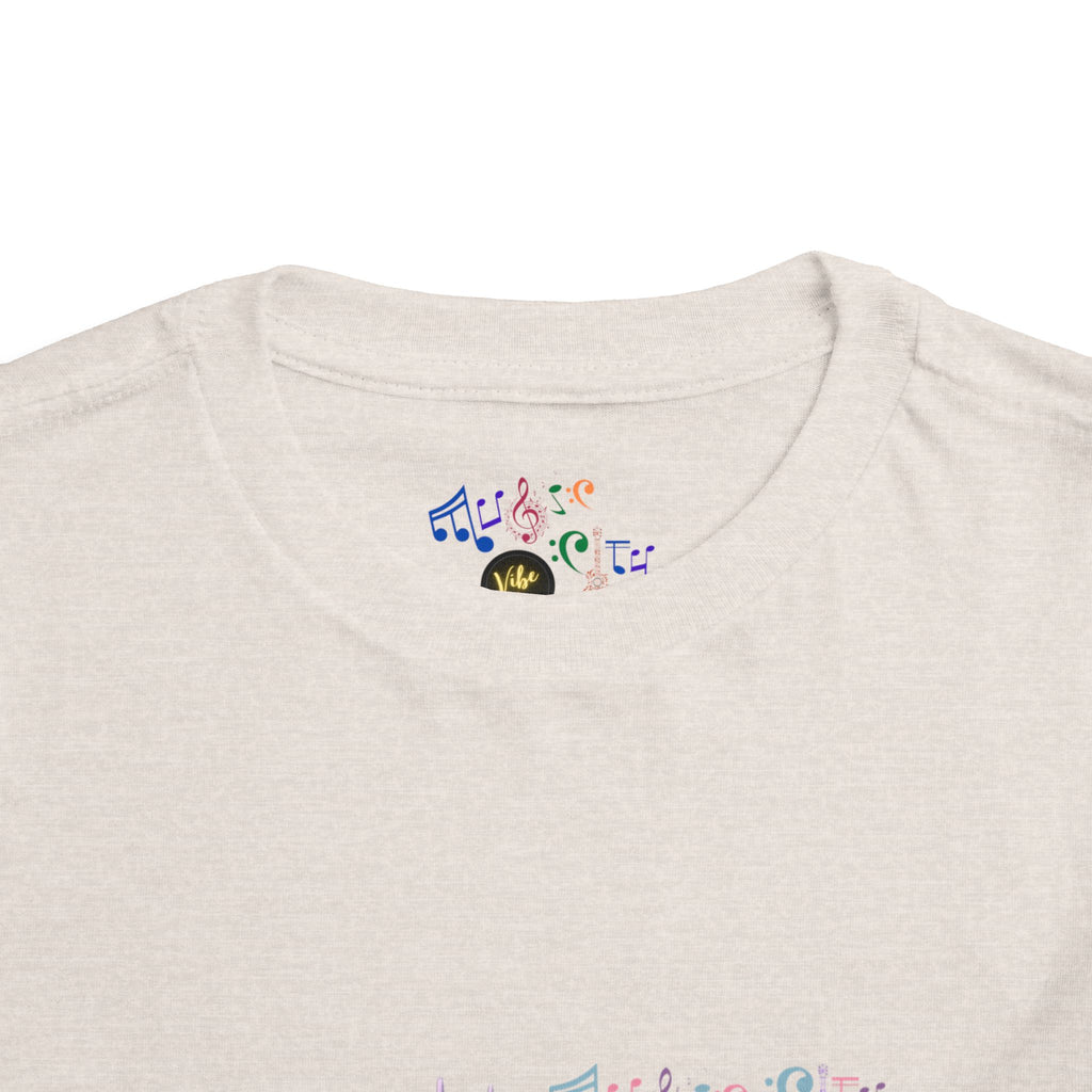 Girl's Toddler Tee with Pastel MusicCityscape