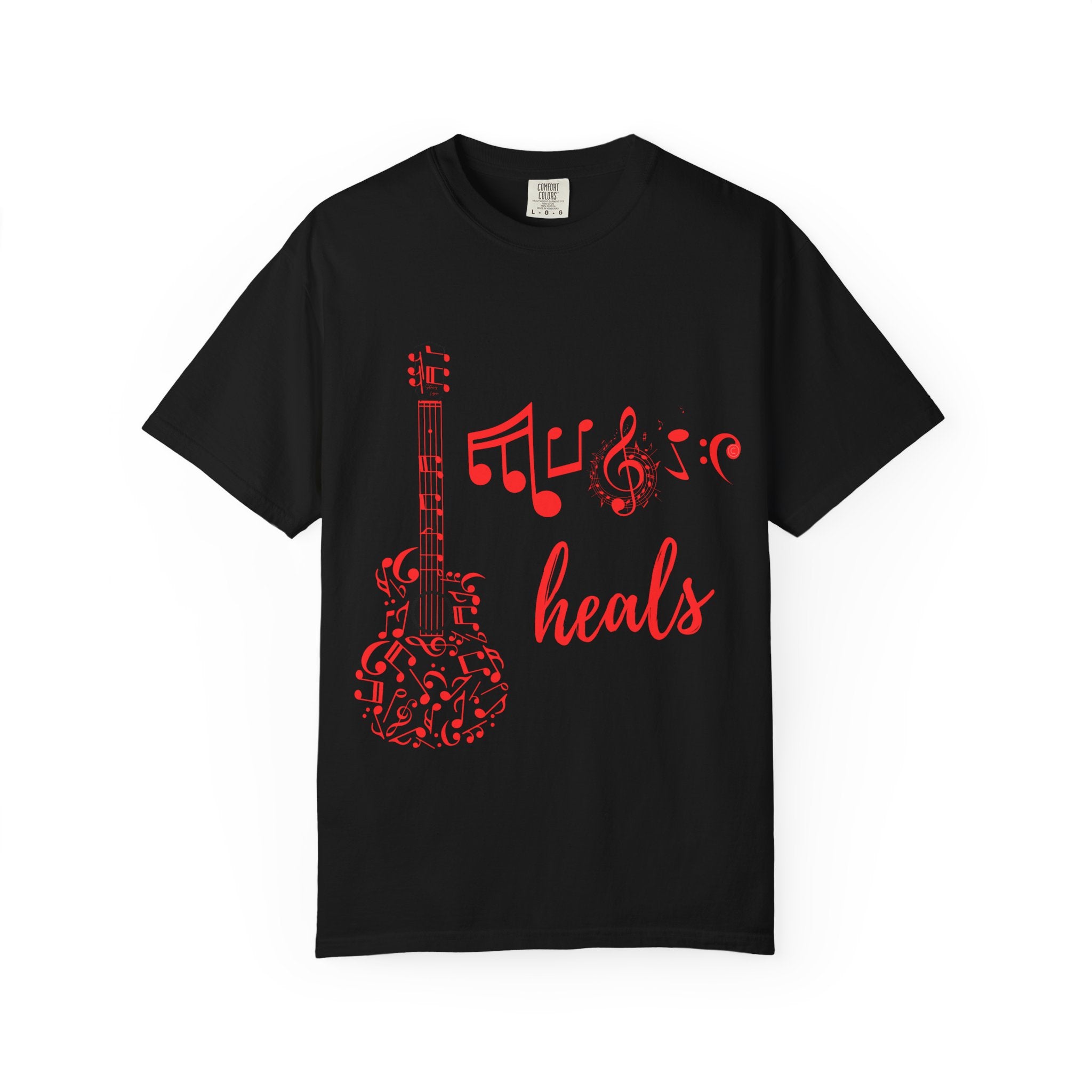 "Music Heals" Graphic Tee - Red