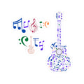 "Music City© Guitar" Kiss-Cut Stickers