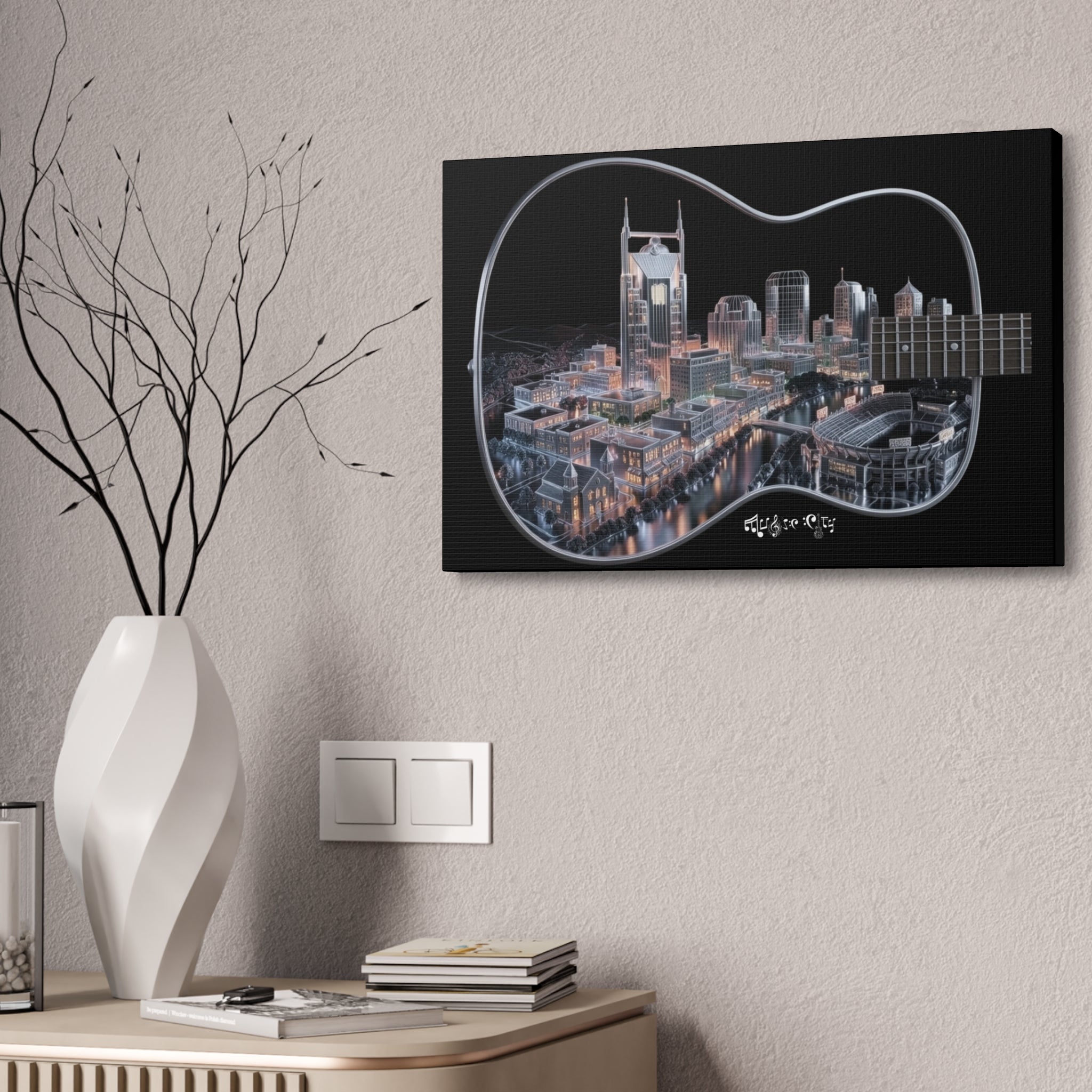 Music Cityscape Acoustic Wall Art