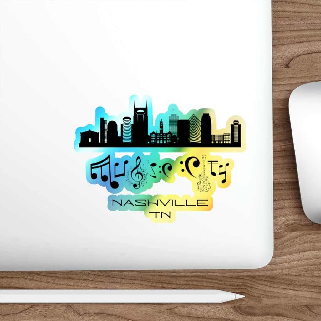 "Music City©" Skyline Holographic Sticker