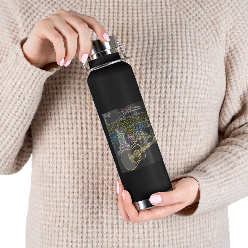 Music City Artistic Skyline Map Vacuum-Insulated Bottle