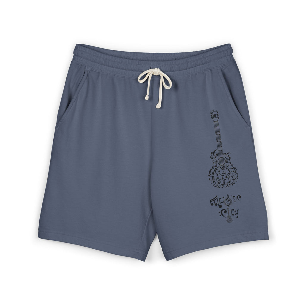 "Music City© Midnight" Black Guitar Vintage Fleece Shorts