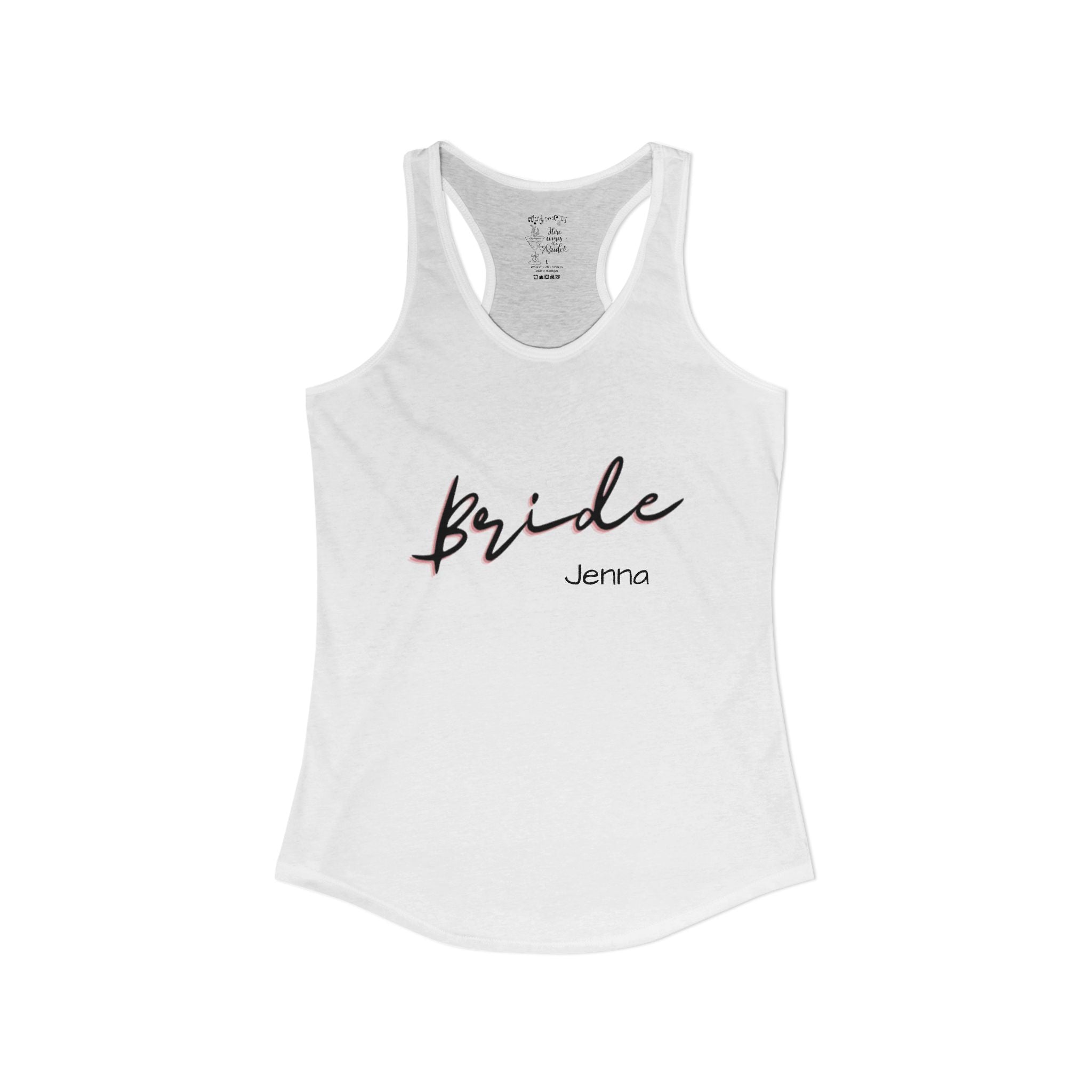 "Music City Bride Tribe" Script Racerback Tank Top - "Bride"