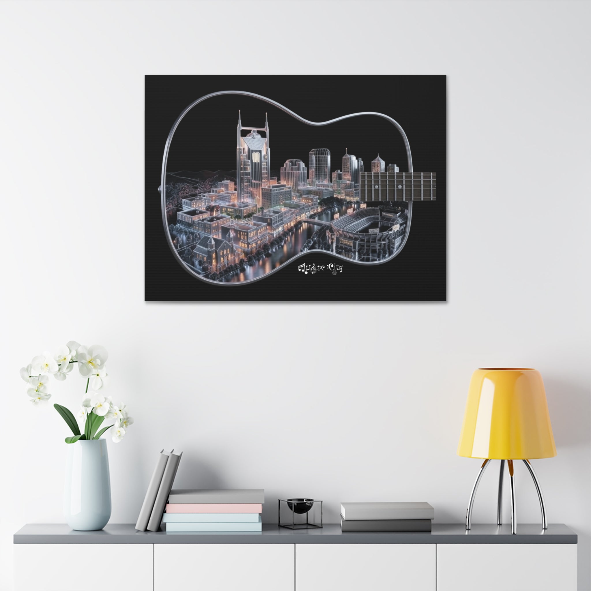 Music Cityscape Acoustic Wall Art