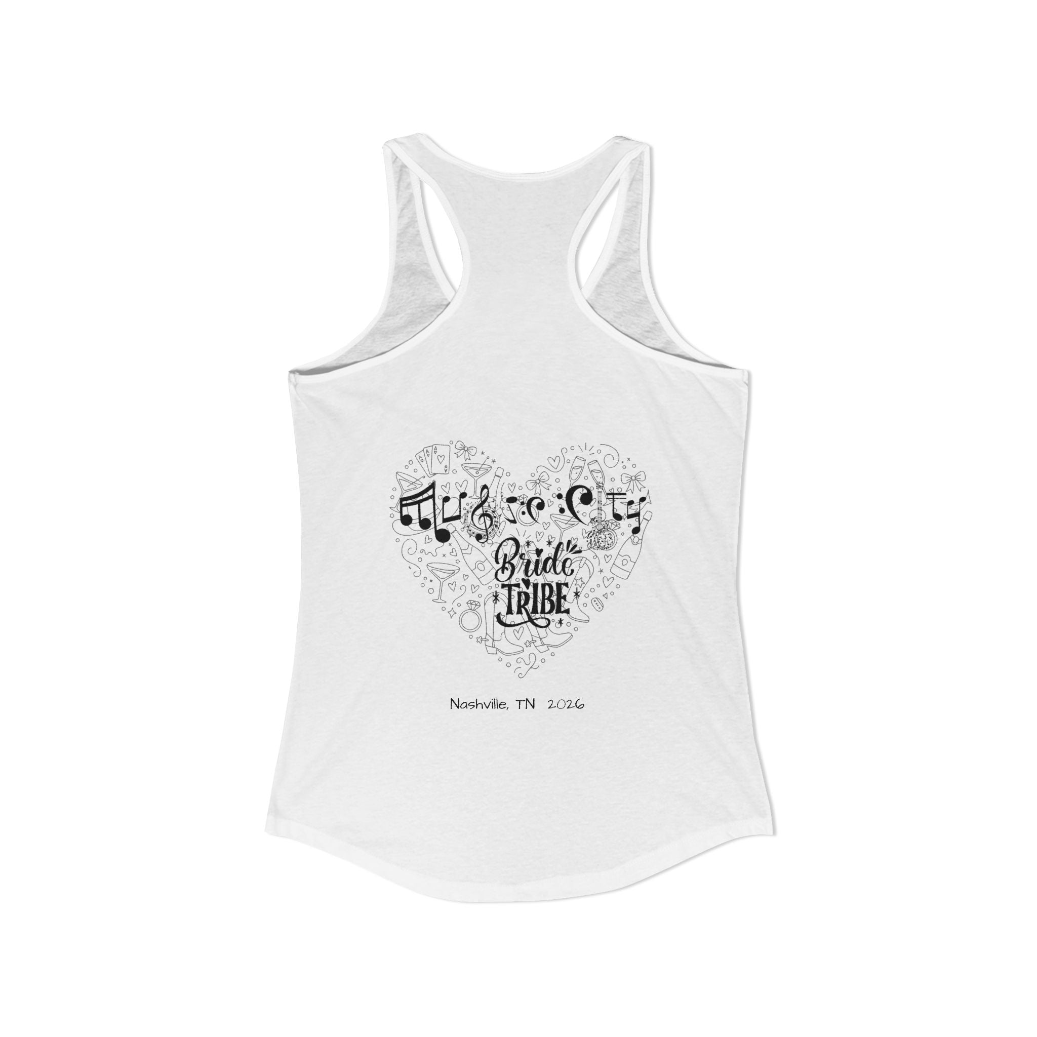 "Music City Bride Tribe" Script Racerback Tank Top "Bridesmaid" - Bachelorette Weekend Attire