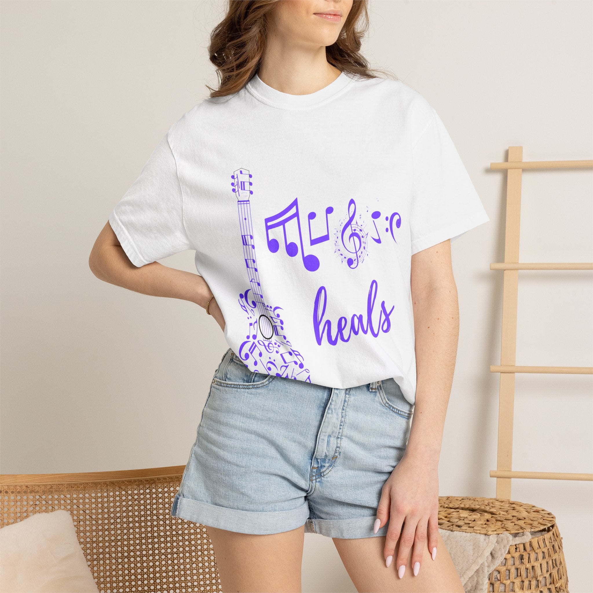 "Music Heals" Graphic Tee - Purple