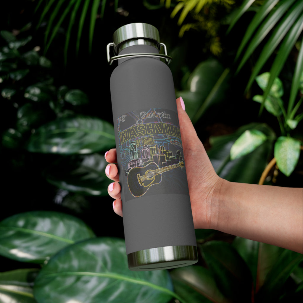 Music City Artistic Skyline Map Vacuum-Insulated Bottle