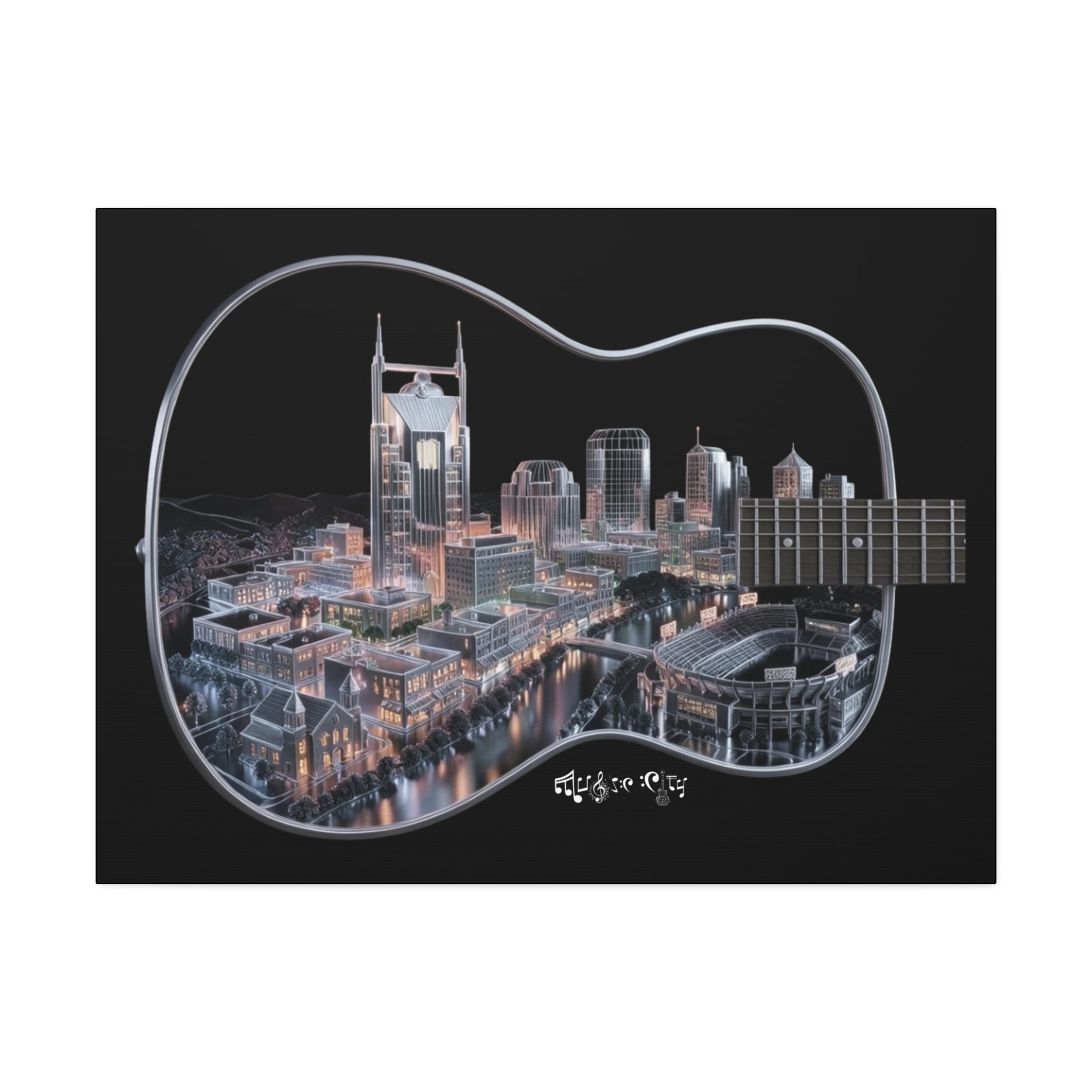 Music Cityscape Acoustic Wall Art