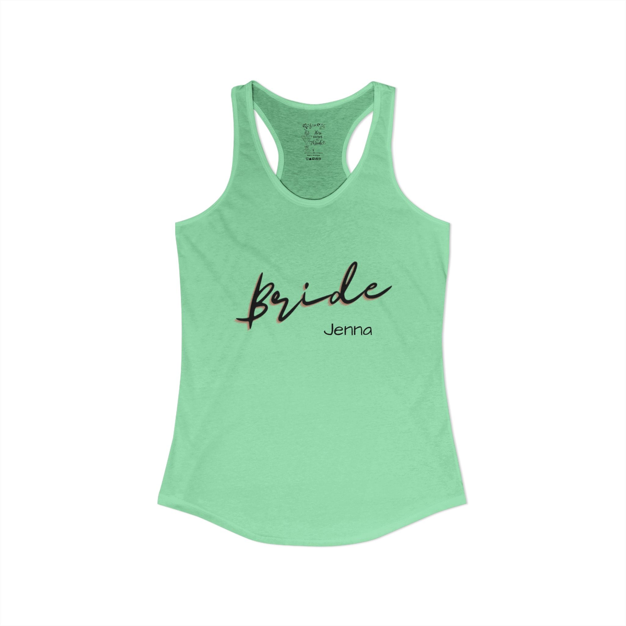 "Music City Bride Tribe" Script Racerback Tank Top - "Bride"