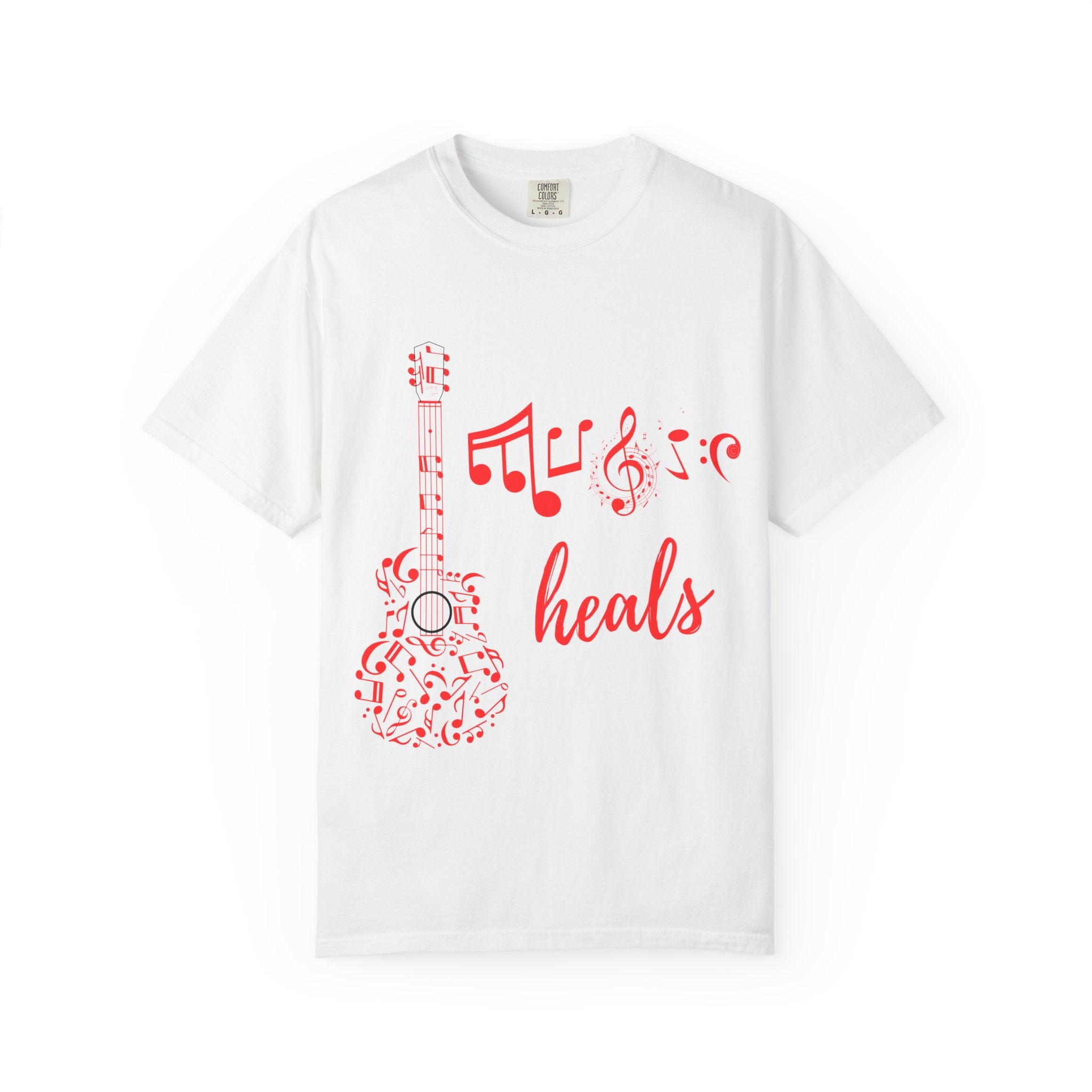 "Music Heals" Graphic Tee - Red