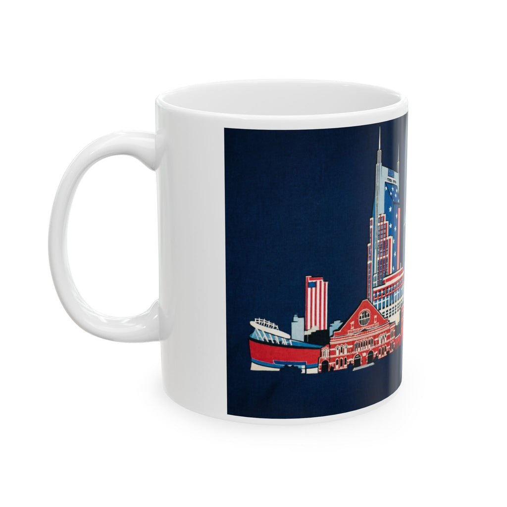 "Music City Patriotic Panorama" Ceramic Coffee Mug