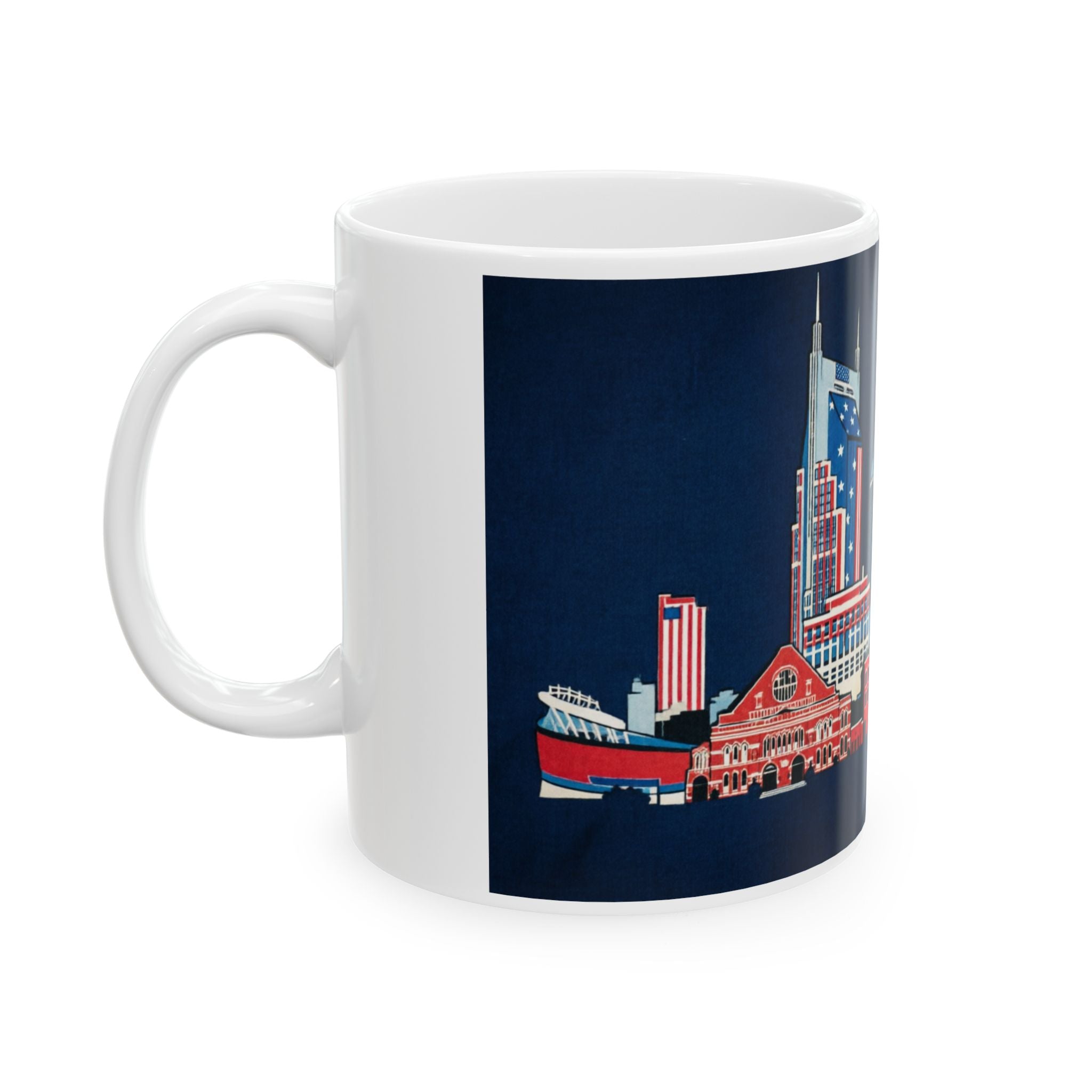 "Music City Patriotic Panorama" Ceramic Coffee Mug