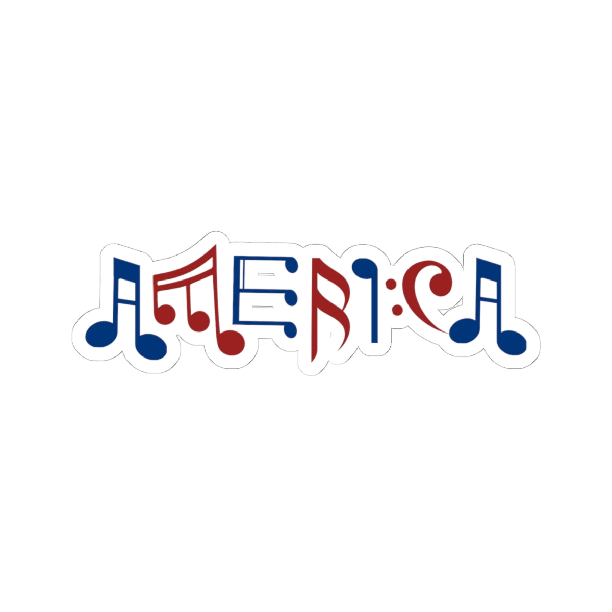 "America" Musical Notes Kiss-Cut Sticker