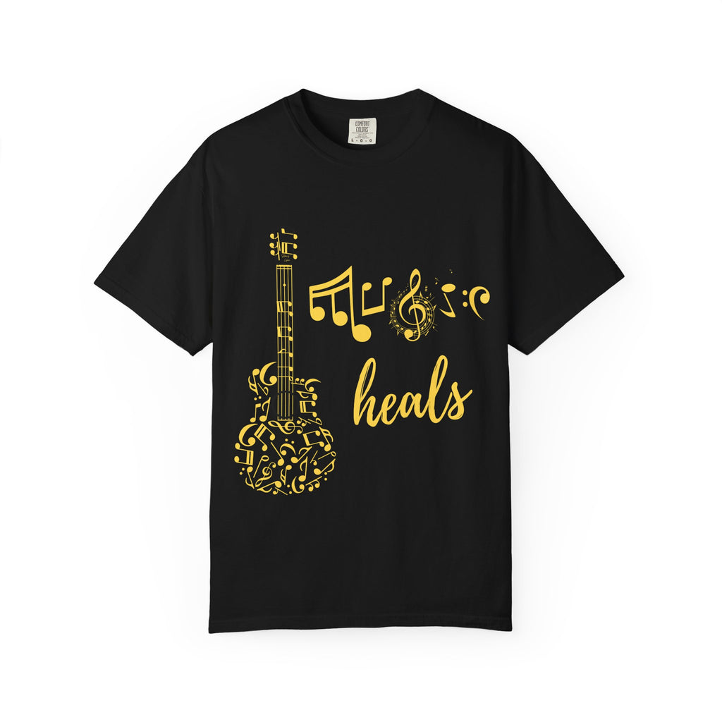 "Music Heals" Graphic Tee - Yellow